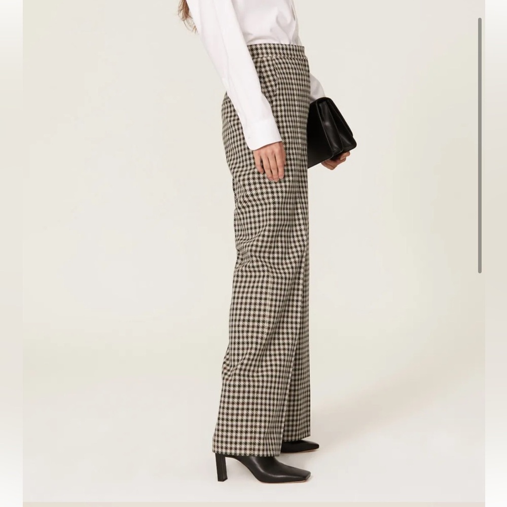 Boss Hugo Boss Virgin Wool High Waisted Dress Pants Trousers Plaid Size 4 - Picture 3 of 12